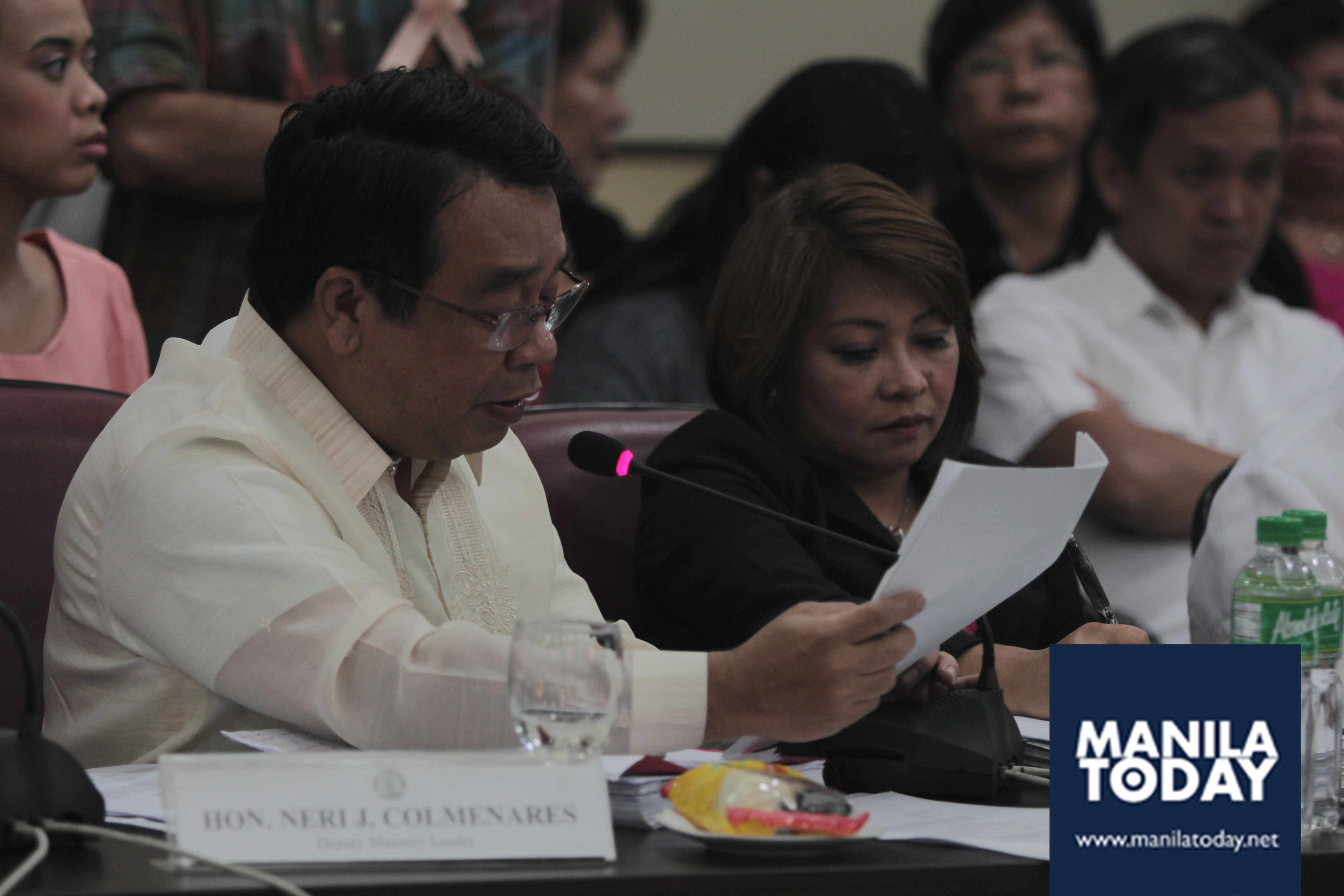 File Photo | Congressman Neri Colmenares of militant partylist Bayan Muna during a congressional hearing.