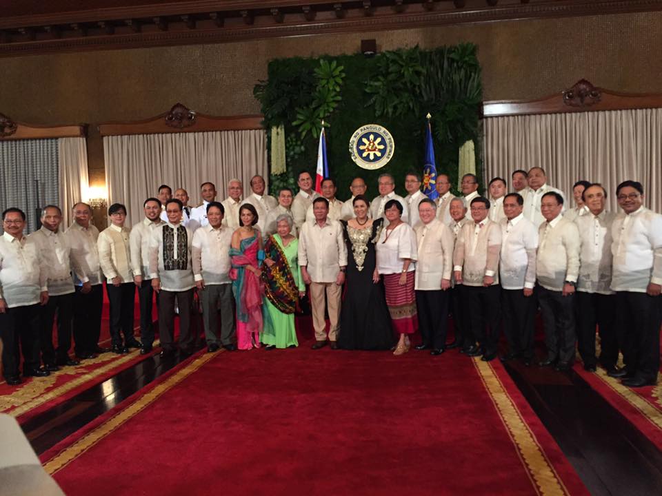 President Duterte's cabinet members. Photo by DSWD Sec. Judy Taguiwalo