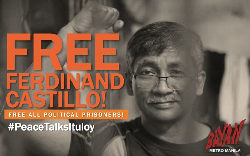 Bayan Metro Manila calls for the release of Ferdinand Castillo and all political prisoners. 